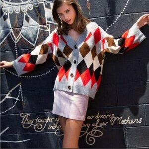 CLUELESS Argyle Button Down Cardi🎉🎉HP!!🎉